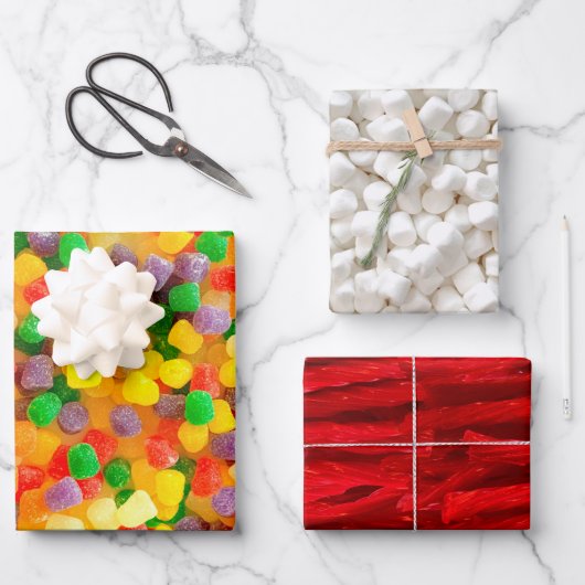 Feuille De Papier Cadeau Sucres de bonbons Papiers de caramel (Recto)