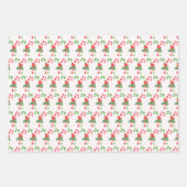 Feuille De Papier Cadeau Sucres de canne d'aquarelle mignonne - Noël (Devant)