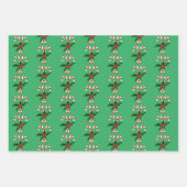Feuille De Papier Cadeau Sucres de canne de Noël & Holly (Devant 3)