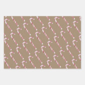 Feuille De Papier Cadeau Sucres de canne de Noël rustiques Kraft (Devant 2)