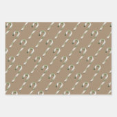 Feuille De Papier Cadeau Sucres de canne de Noël rustiques Kraft (Devant)