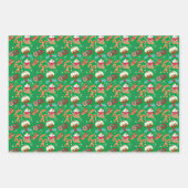 Feuille De Papier Cadeau sucres de canne de pudding Yule log holly (Devant)