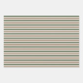 Feuille De Papier Cadeau Sucres de canne verts, Brown Classic Stripes de No (Devant 2)