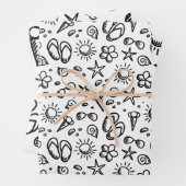 Feuille De Papier Cadeau Summer Fun B&W (En situation)