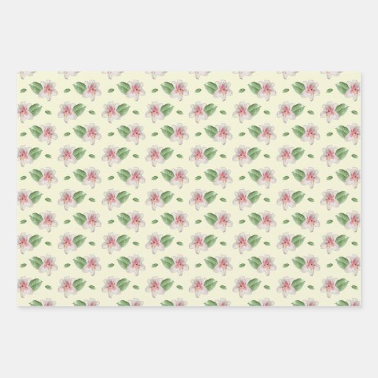 Feuille De Papier Cadeau Summer Lily Floral Seamless Pattern (Devant)