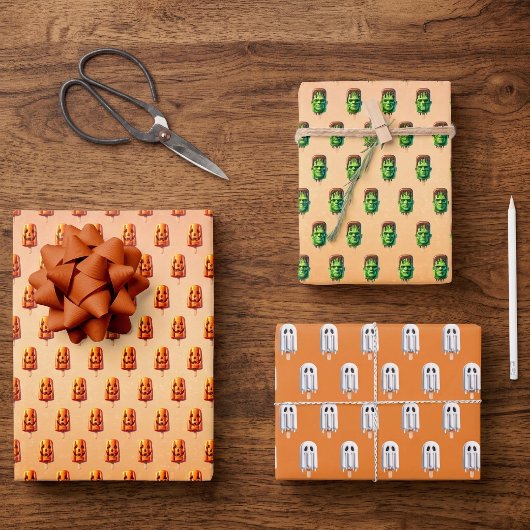 Feuille De Papier Cadeau Summerween Été Halloween JackoLantern Sucette