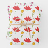 Feuille De Papier Cadeau Summery floral wrapping paper (En situation)