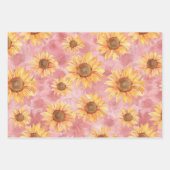 Feuille De Papier Cadeau Sunflowers blue background (Devant 2)