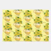 Feuille De Papier Cadeau Sunny Daffodils Happy Birthday Ajouter le nom 3 (Devant 2)