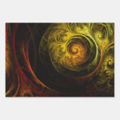 Feuille De Papier Cadeau Sunrise Floral Red Abstrait Art (Devant 3)