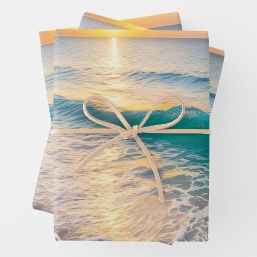 Feuille De Papier Cadeau Sunset plage (En situation)