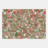 Feuille De Papier Cadeau Super Boho Mod Retro Géométrique Enveloppement de  (Devant 3)