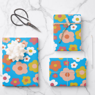 Feuille De Papier Cadeau Super Daisies Floral coloré Amusant Anniversaire B