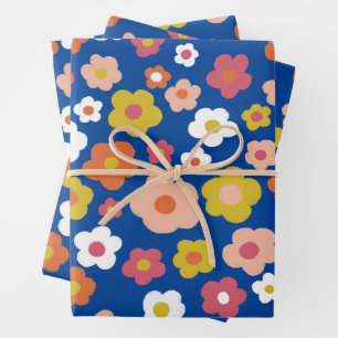 Feuille De Papier Cadeau Super Daisies Floral coloré Amusant Anniversaire B