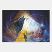 Feuille De Papier Cadeau Super loup noir et blanc (Devant 2)