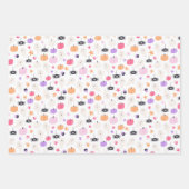 Feuille De Papier Cadeau Super mignonne Moderne violet citrouille Halloween (Devant)
