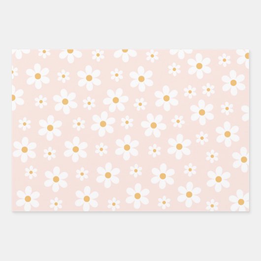 Feuille De Papier Cadeau Super Retro Daisy Rose (Devant 3)