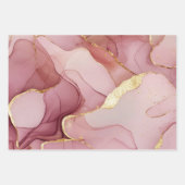 Feuille De Papier Cadeau Superbe Blush Doré Glamour Fête de Mariage Rose (Devant)