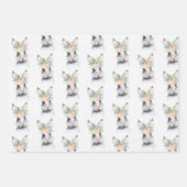 Feuille De Papier Cadeau Superbe Lapin Floral (Devant)
