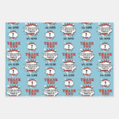 Feuille De Papier Cadeau Superhero Comic Discours Bubble Anniversaire Merci (Devant 3)