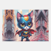 Feuille De Papier Cadeau Superhero Kitty (Devant 3)