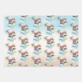 Feuille De Papier Cadeau Surf | Retro Summer Beach (Devant)