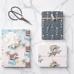 Feuille De Papier Cadeau Surf Retro Summer Beach