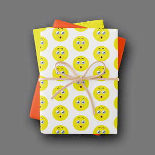 Feuille De Papier Cadeau Surpris Motif Emoji