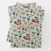 Feuille De Papier Cadeau Sushi & Ramen Birds (En situation)
