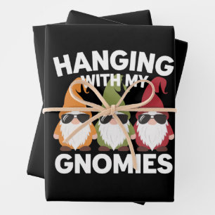 Feuille De Papier Cadeau Suspendu avec mes gnomes drôle de gnome de jardin