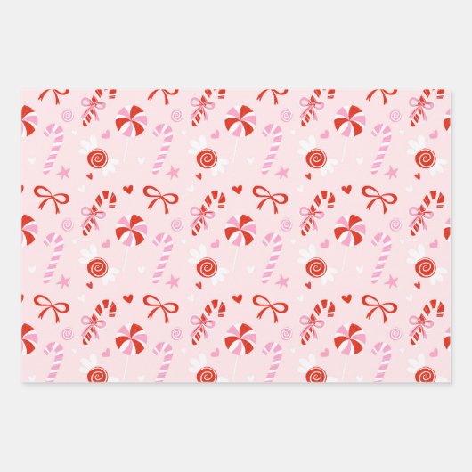 Feuille De Papier Cadeau Sweet Candy Pink Wrapping Paper (Devant)