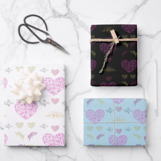 Feuille De Papier Cadeau Sweet romantic valentine heart (Recto)