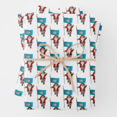 Feuille De Papier Cadeau Sweet Santa Claus visite le Dakota du Sud (En situation)