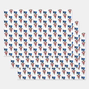 Feuille De Papier Cadeau Sweet Santa Claus visite le Vermont