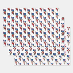 Feuille De Papier Cadeau Sweet Santa Claus visite le Wyoming