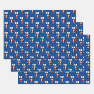 Feuille De Papier Cadeau Sweet Santa Claus visite Virginie-Occidentale