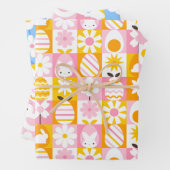 Feuille De Papier Cadeau Sweet Spring Easter Patchwork  (En situation)