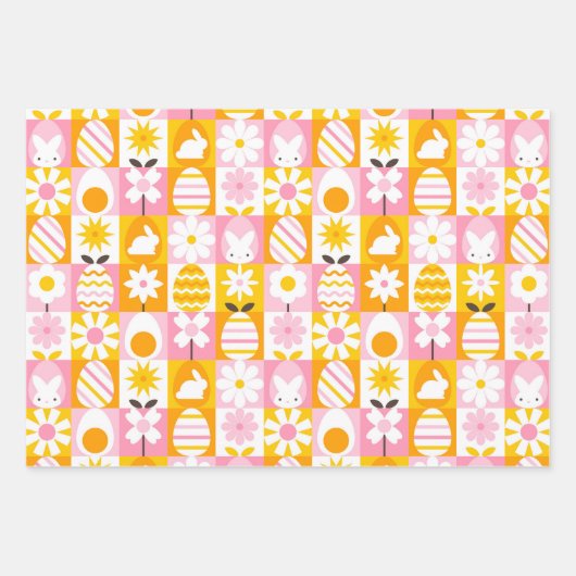Feuille De Papier Cadeau Sweet Spring Easter Patchwork  (Devant)