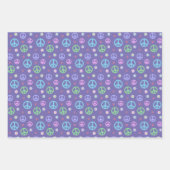 Feuille De Papier Cadeau Symbole de paix, Fleurs & Coeurs (Devant 3)