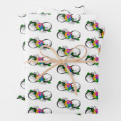 Feuille De Papier Cadeau Symbole d'infini avec Rose arc-en-ciel (En situation)