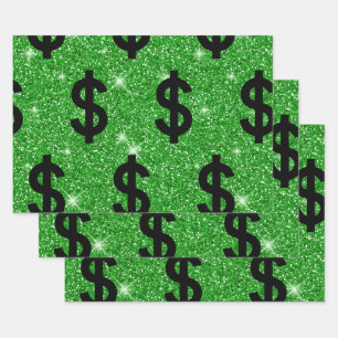 Feuille De Papier Cadeau SYMBOLE Dollar Noir Argent Entrepreneur Wall Stree