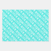 Feuille De Papier Cadeau Symbole étoile Turquoise Horoscope Anniversaire Aq (Devant 3)