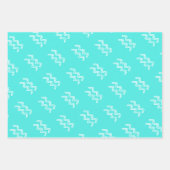 Feuille De Papier Cadeau Symbole étoile Turquoise Horoscope Anniversaire Aq (Devant 3)