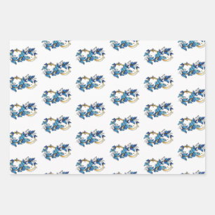 Feuille De Papier Cadeau Symbole infini de papillons Morpho bleus