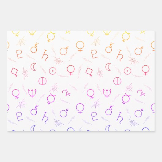 Feuille De Papier Cadeau Symboles d'astrologie cool (Devant 3)