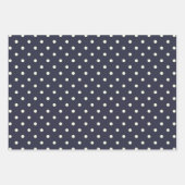 Feuille De Papier Cadeau Symphonie arrangée d'Indigo Blue & White Polka Dot (Devant 3)
