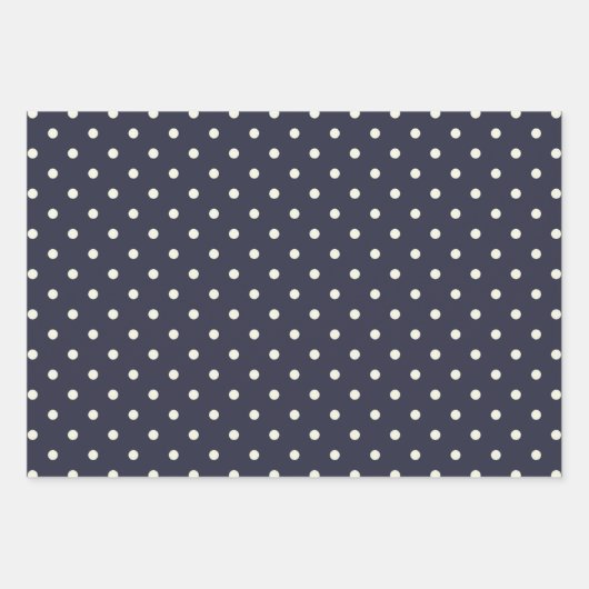 Feuille De Papier Cadeau Symphonie arrangée d'Indigo Blue & White Polka Dot (Devant 2)