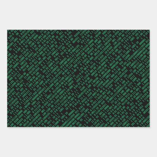 Feuille De Papier Cadeau Système numérique binaire vert (Devant 3)