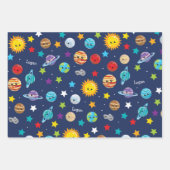 Feuille De Papier Cadeau Système solaire Motif pour enfants fête d'annivers (Devant 2)