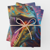 Feuille De Papier Cadeau T-Rex Dinosaur (En situation)